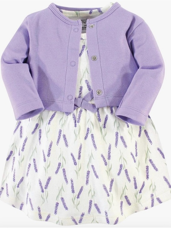 Other - Lavender Floral Dress with Matching Cardigan